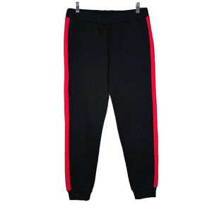 Katya Dobryakova Pants Mens Small Black Red Fleece‎ Casual Athleisure Lounge